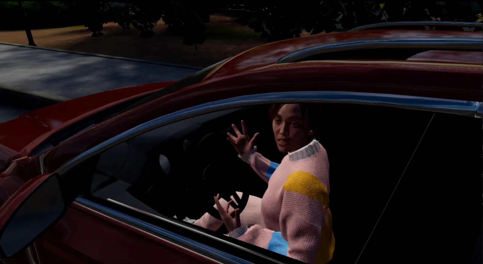 Officer point-of-view during VR training scenario